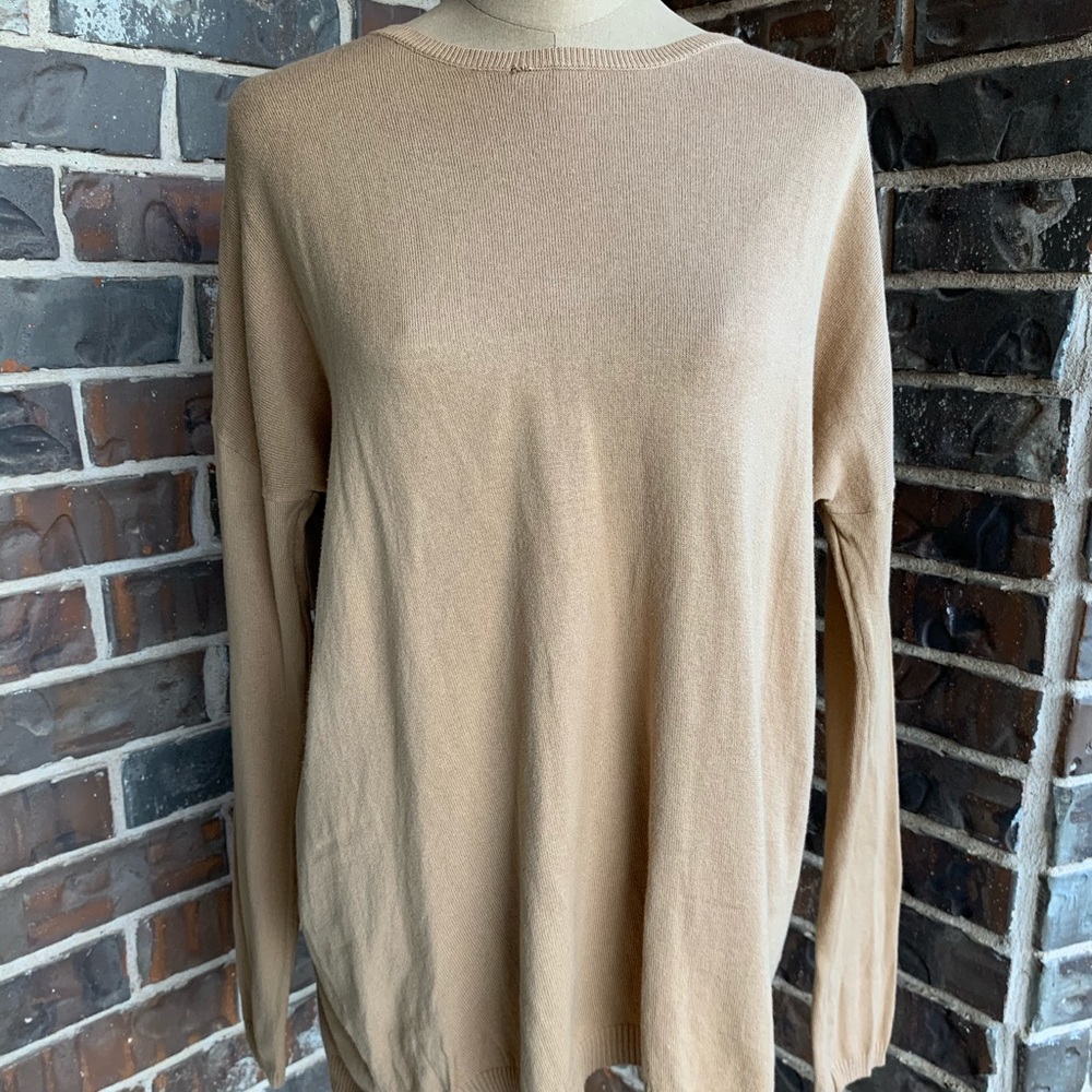 ZARA Sweater Crew Neck Knit Camel - Medium